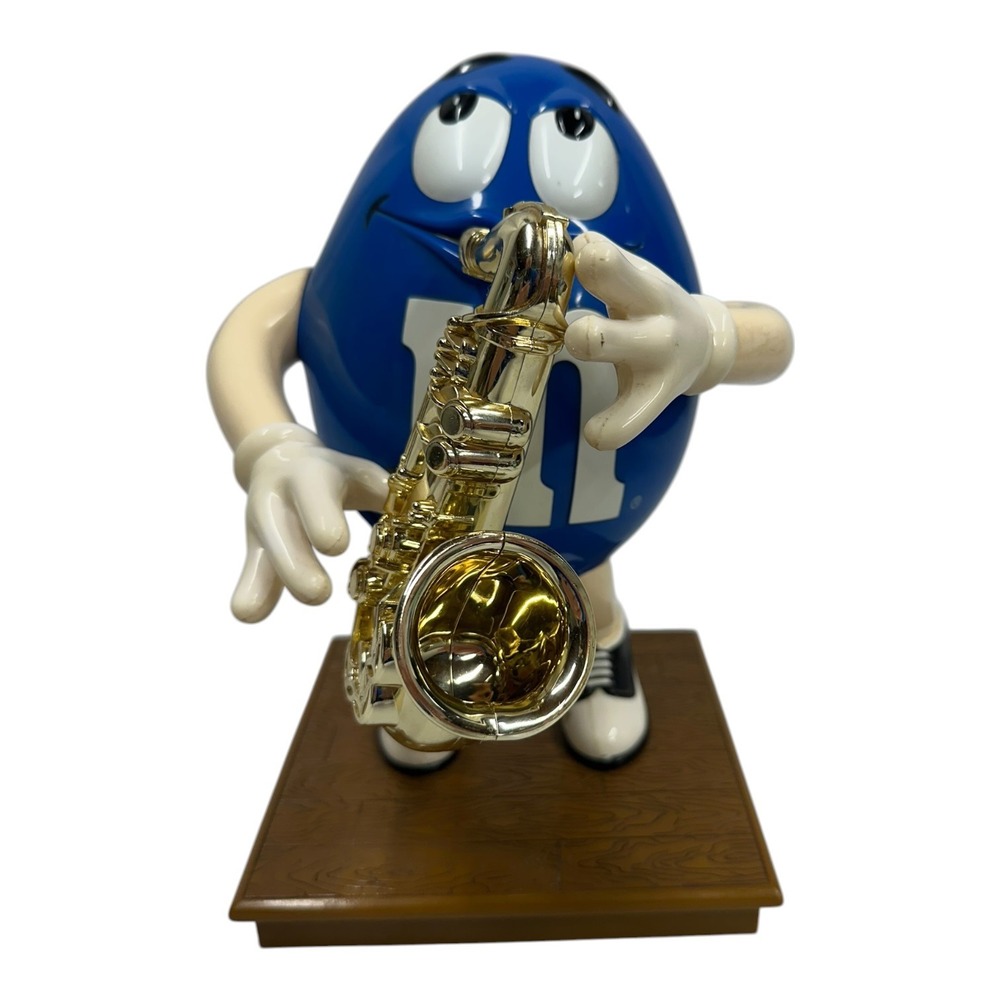 M&M's Blue Character Saxophone Player Candy Dispenser Collectible Jazz Musician